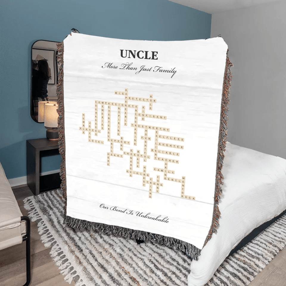 Custom Uncle Word Tile Blanket - ARTFULANE