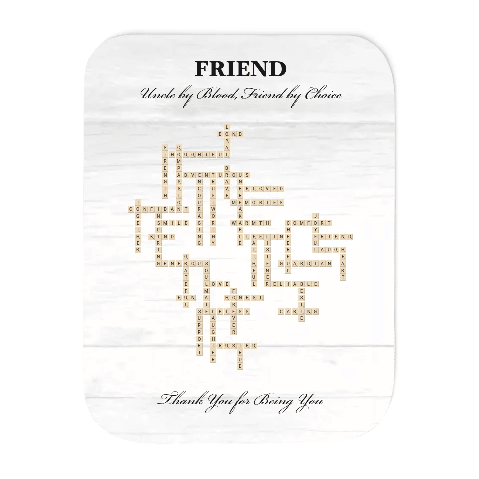 Custom Friend Word Tile Blanket - ARTFULANE