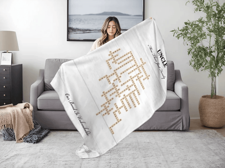 Custom Uncle Word Tile Blanket - ARTFULANE