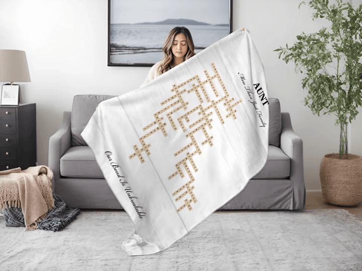 Custom Aunt Word Tile Blanket - ARTFULANE