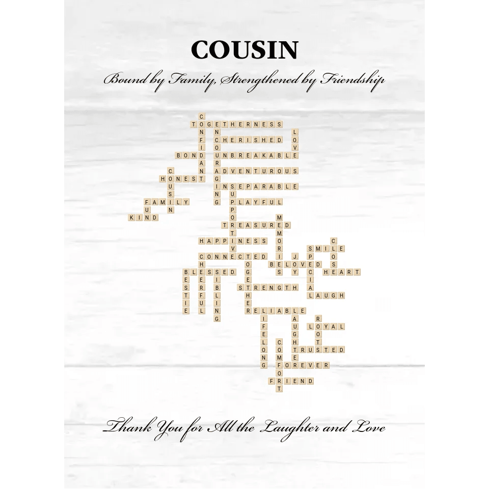 Custom Cousin Word Tile Blanket - ARTFULANE