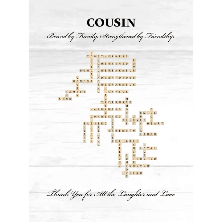 Custom Cousin Word Tile Blanket - ARTFULANE