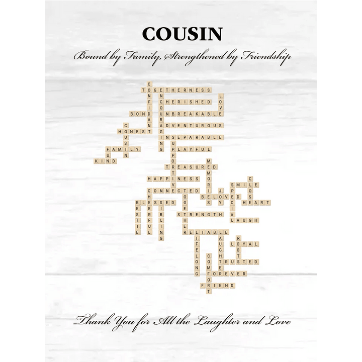 Custom Cousin Word Tile Blanket - ARTFULANE