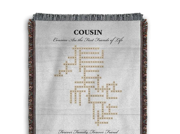 Custom Cousin Word Tile Blanket - ARTFULANE