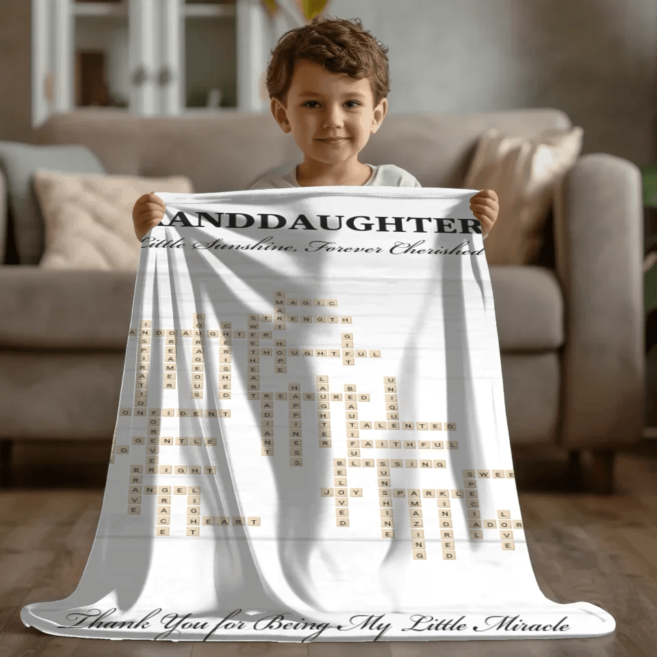 Custom Granddaughter Word Tile Blanket - ARTFULANE