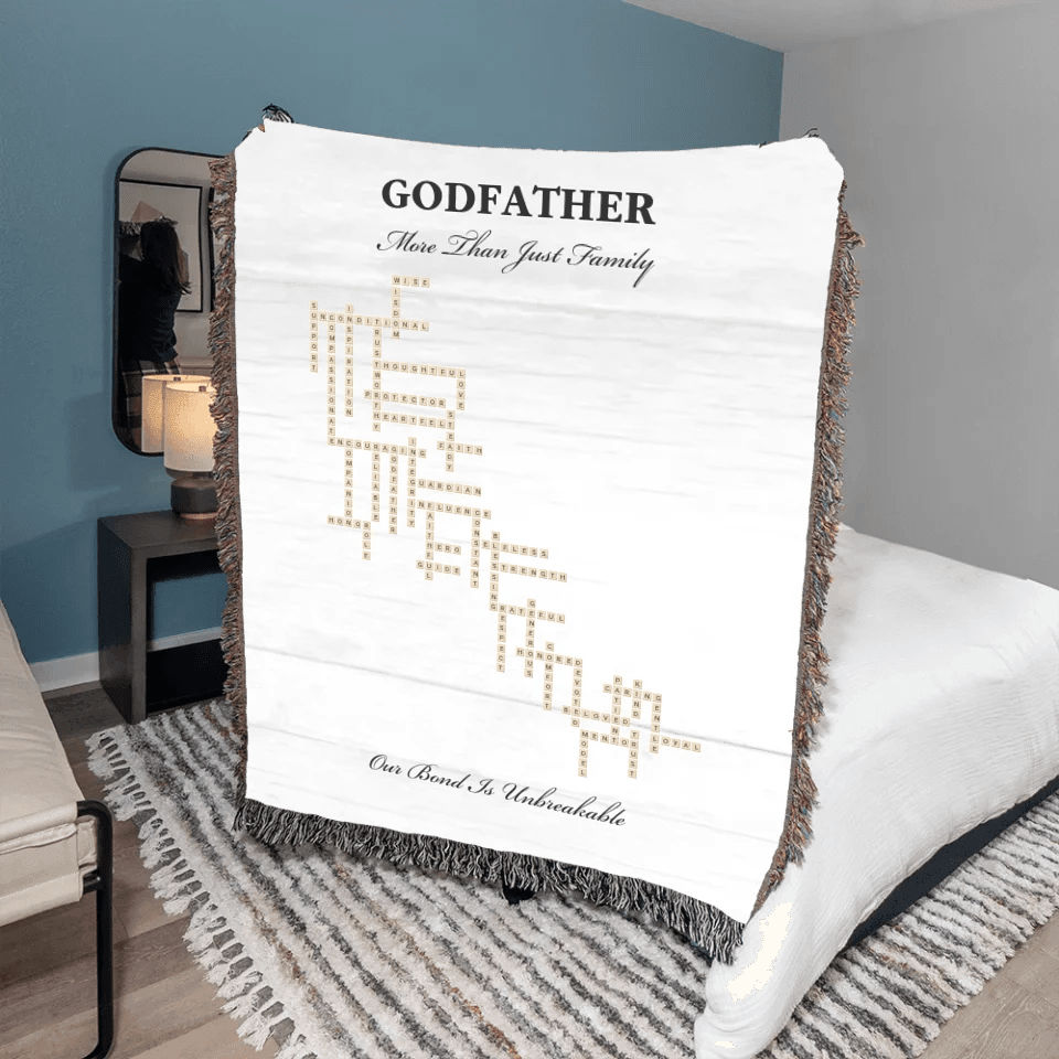 Custom Godfather Word Tile Blanket - ARTFULANE