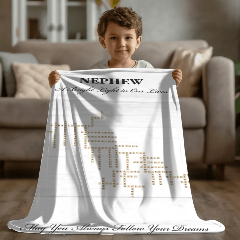 Custom Nephew Word Tile Blanket - ARTFULANE