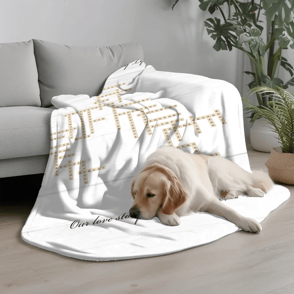 Custom Husband Word Tile Blanket - ARTFULANE