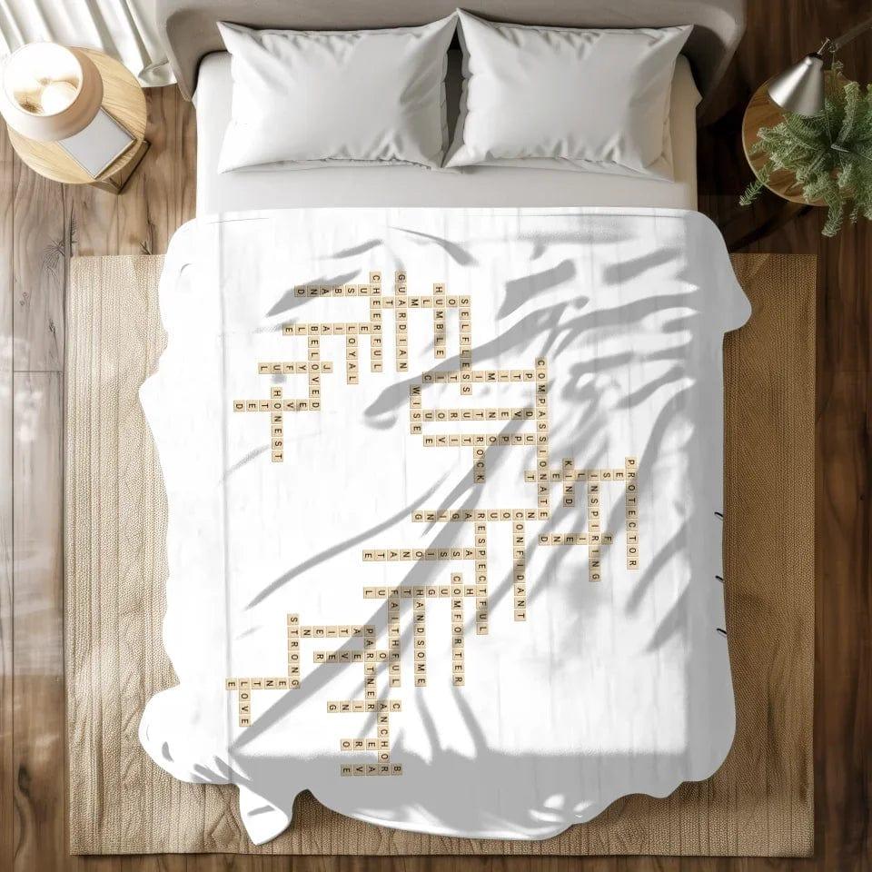 Custom Husband Word Tile Blanket - ARTFULANE