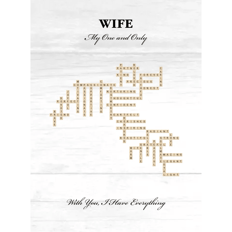 Custom Wife Word Tile Blanket - ARTFULANE