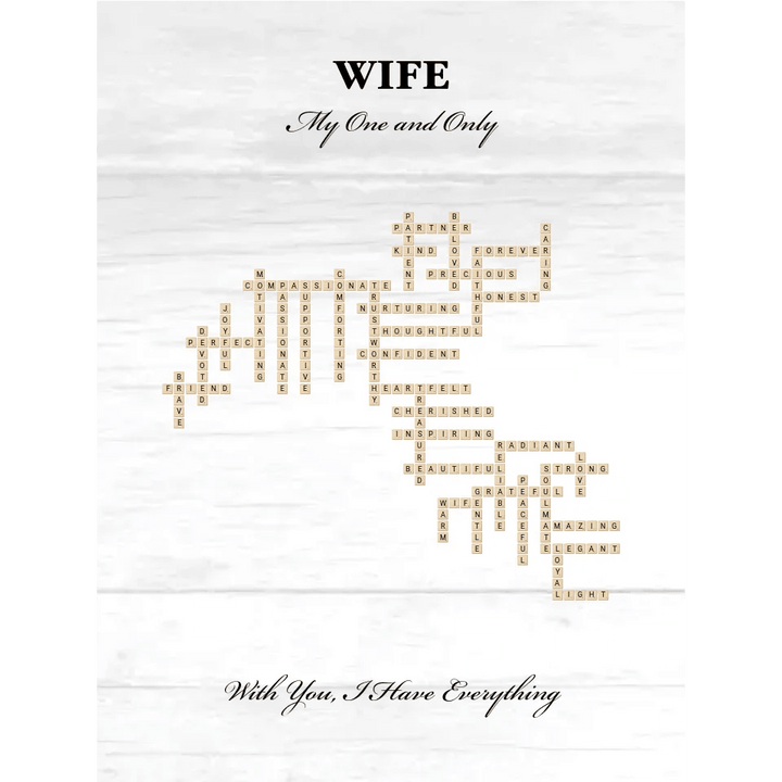 Custom Wife Word Tile Blanket - ARTFULANE