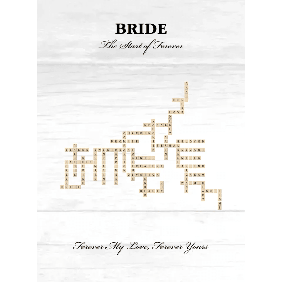 Custom Bride Word Tile Blanket - ARTFULANE