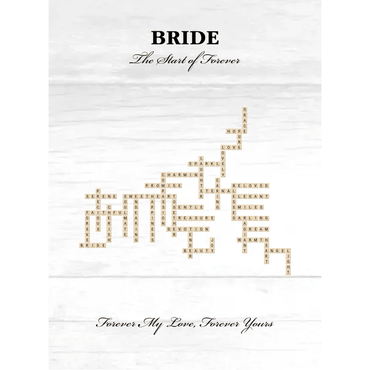 Custom Bride Word Tile Blanket - ARTFULANE