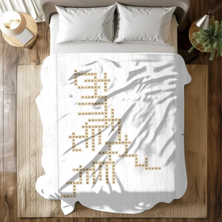 Custom Bride Word Tile Blanket - ARTFULANE