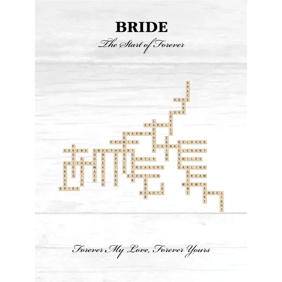 Custom Bride Word Tile Blanket - ARTFULANE