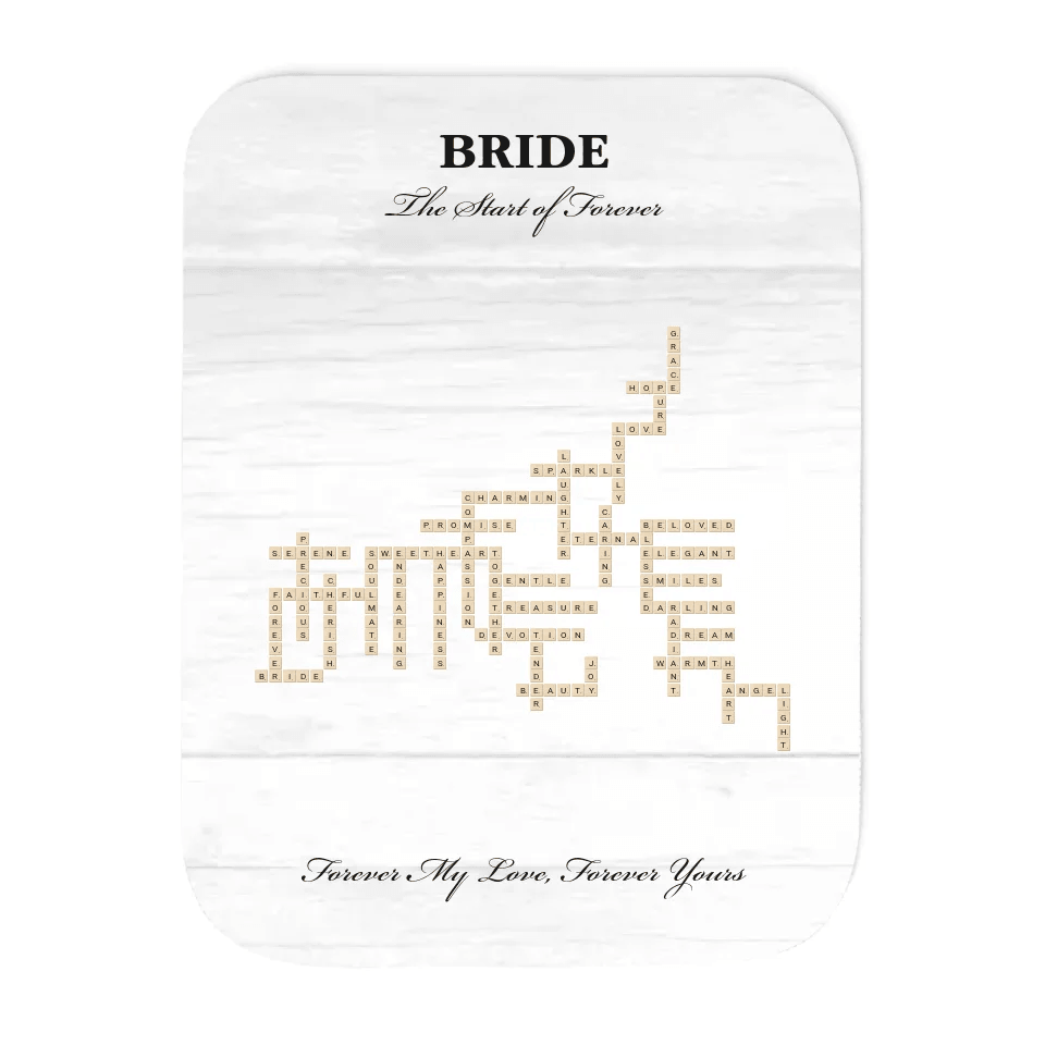 Custom Bride Word Tile Blanket - ARTFULANE