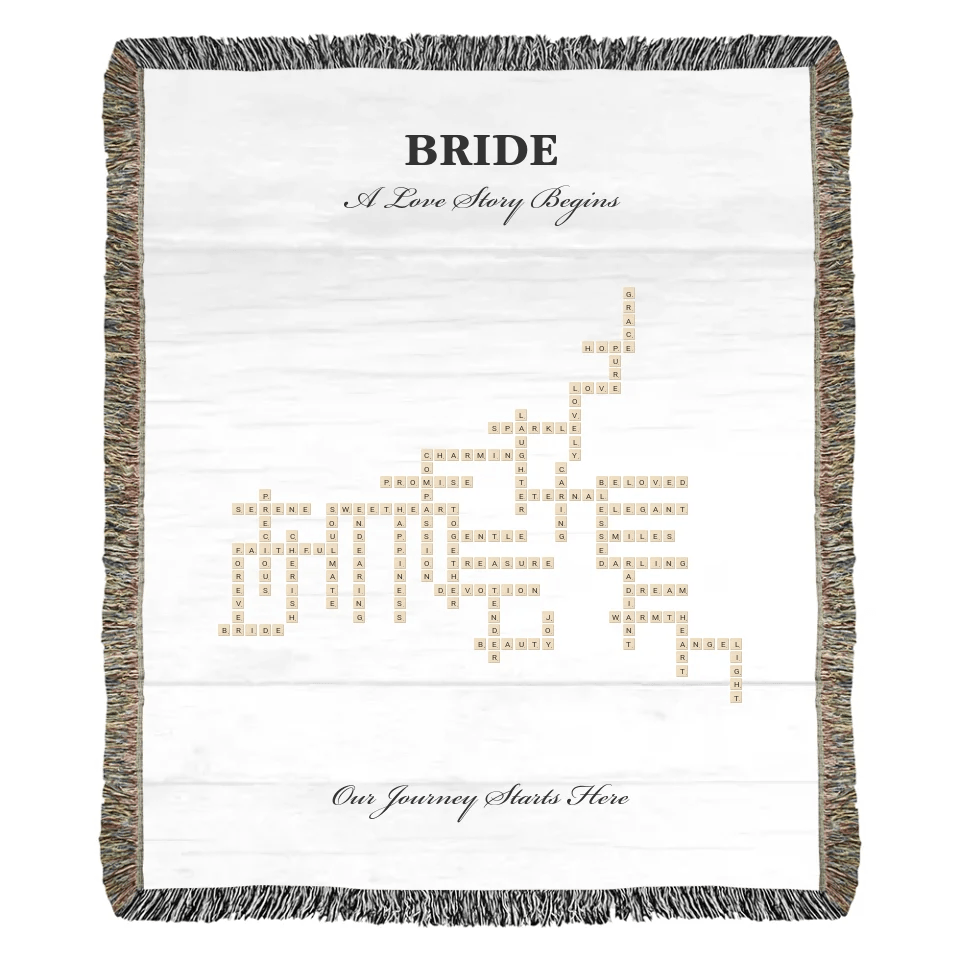 Custom Bride Word Tile Blanket - ARTFULANE