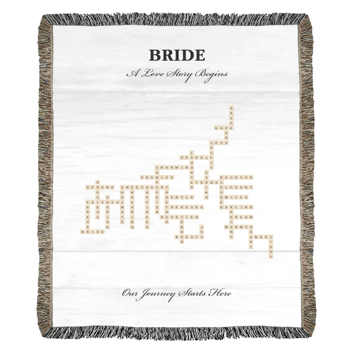 Custom Bride Word Tile Blanket - ARTFULANE