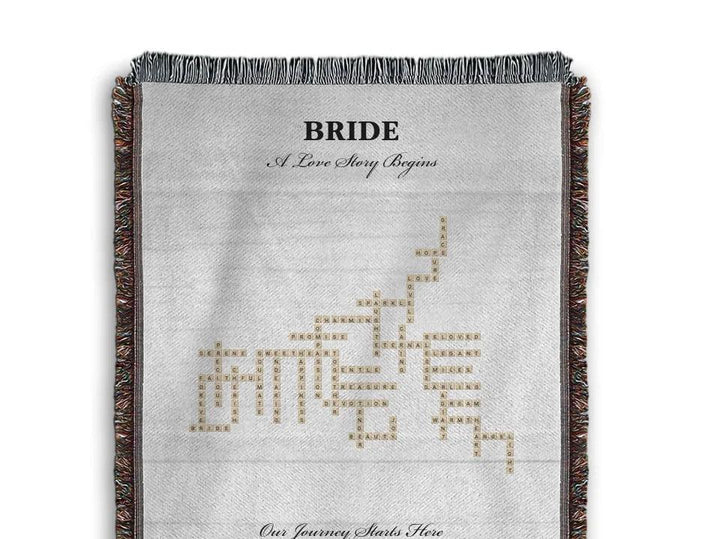 Custom Bride Word Tile Blanket - ARTFULANE