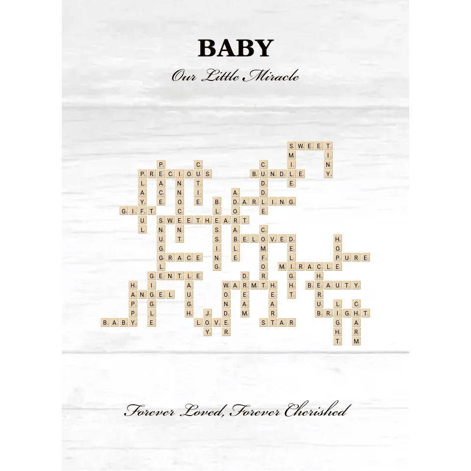 Custom Baby Word Tile Blanket - ARTFULANE