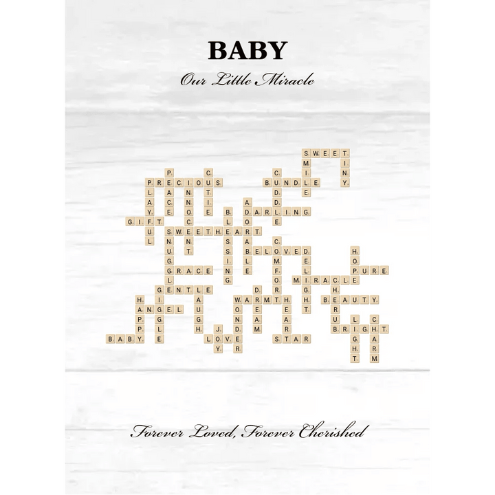 Custom Baby Word Tile Blanket - ARTFULANE