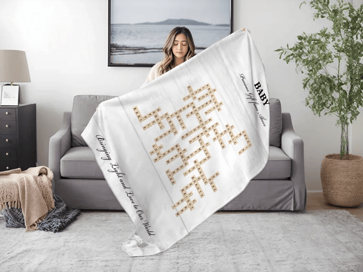 Custom Baby Word Tile Blanket - ARTFULANE