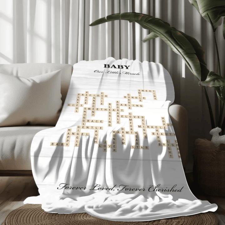 Custom Baby Word Tile Blanket - ARTFULANE