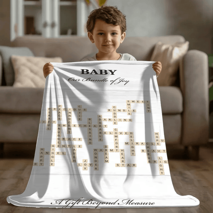 Custom Baby Word Tile Blanket - ARTFULANE