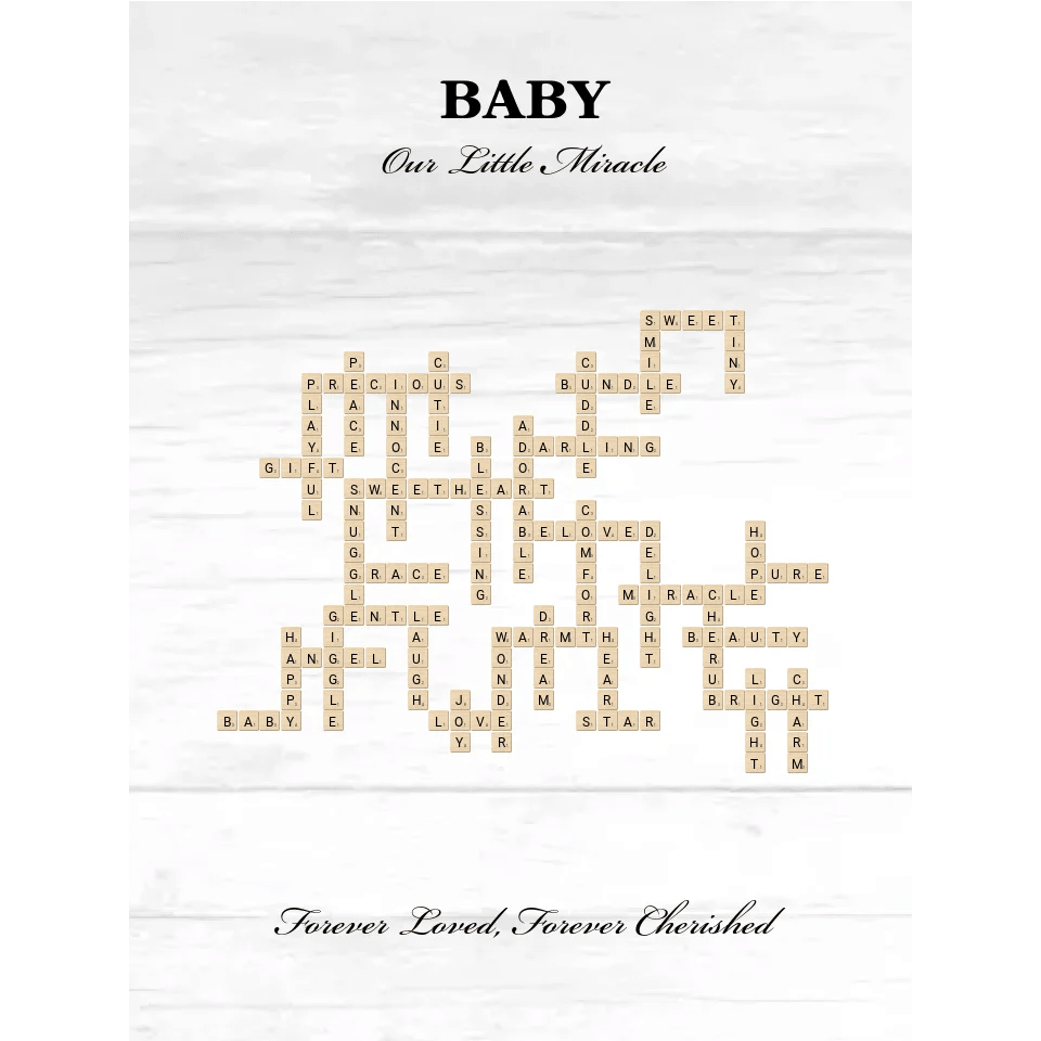 Custom Baby Word Tile Blanket - ARTFULANE