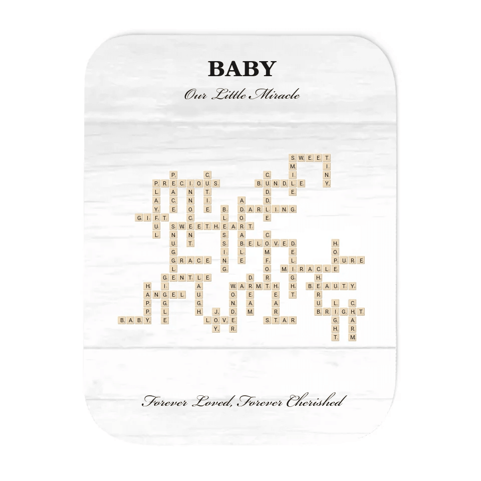 Custom Baby Word Tile Blanket - ARTFULANE