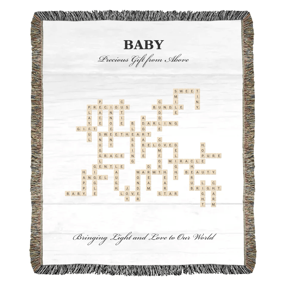 Custom Baby Word Tile Blanket - ARTFULANE