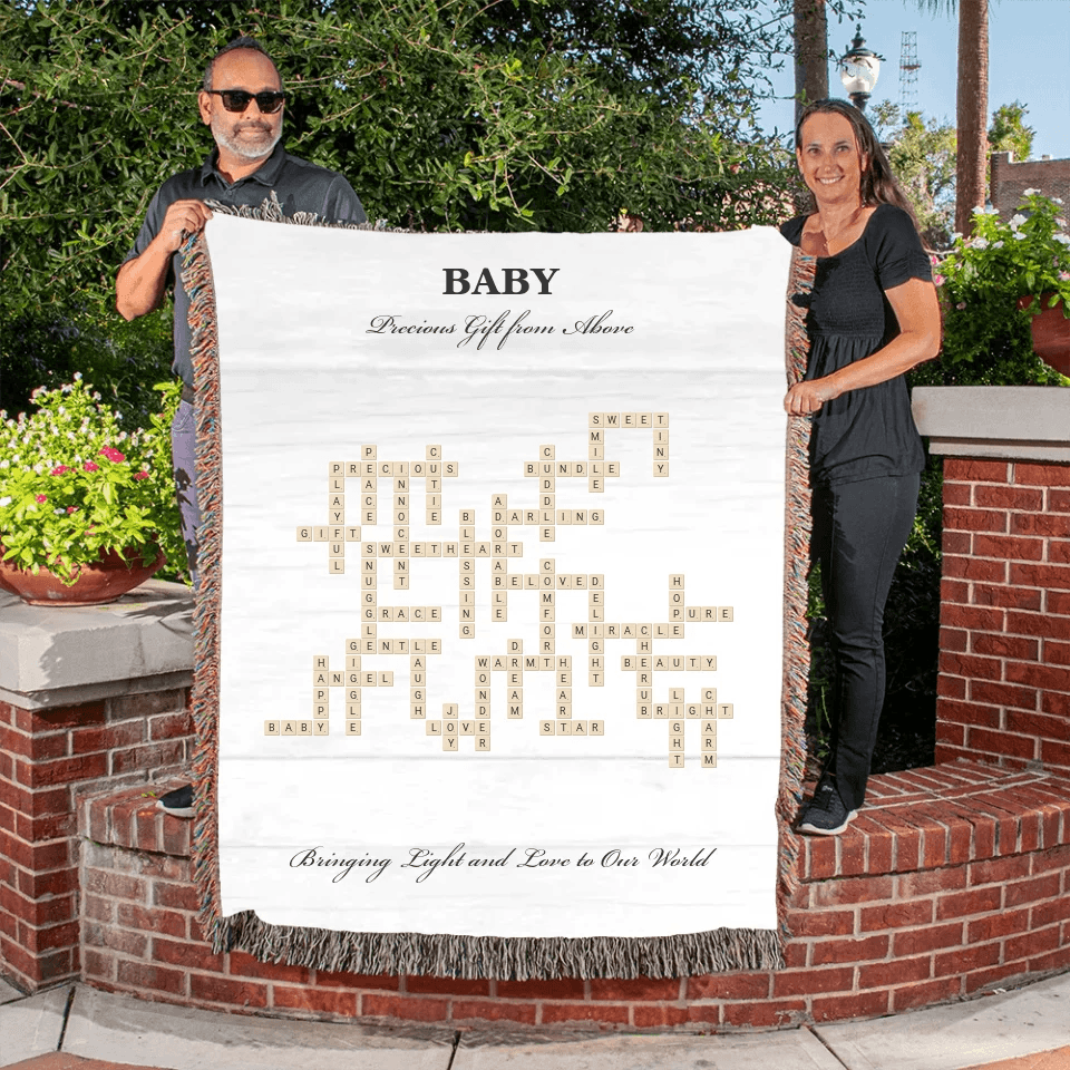 Custom Baby Word Tile Blanket - ARTFULANE