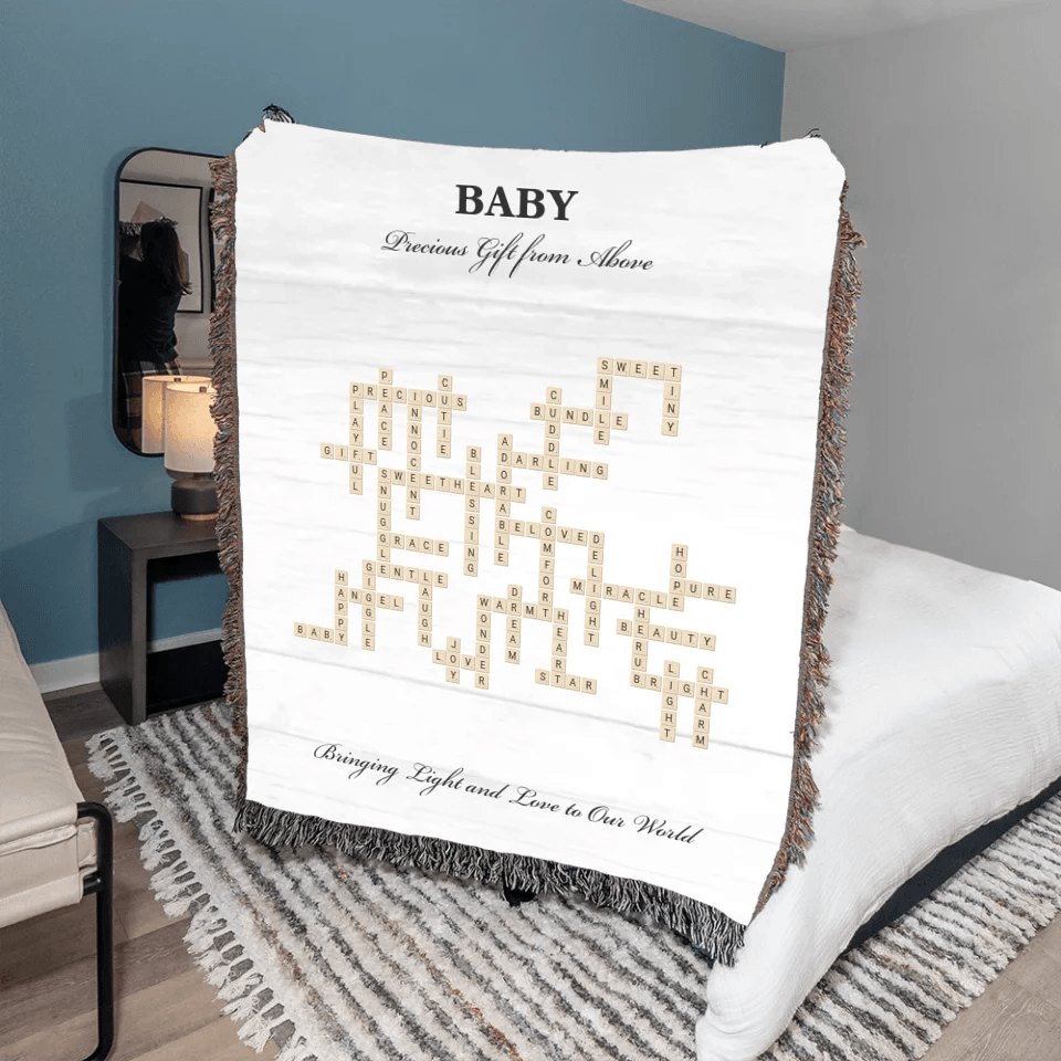 Custom Baby Word Tile Blanket - ARTFULANE