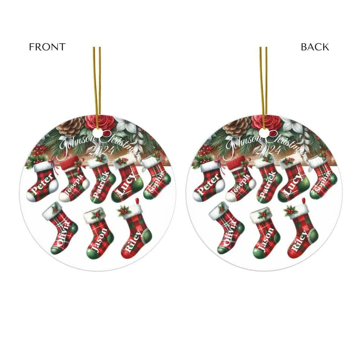 Custom Family Christmas Stockings Ornament - ARTFULANE