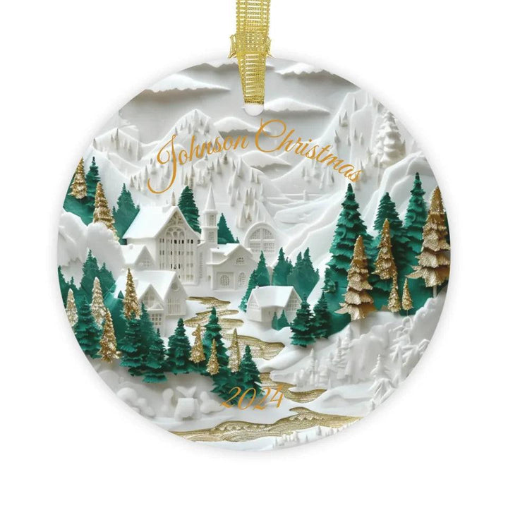 Custom 3D Red and Green Christmas Ornament - ARTFULANE