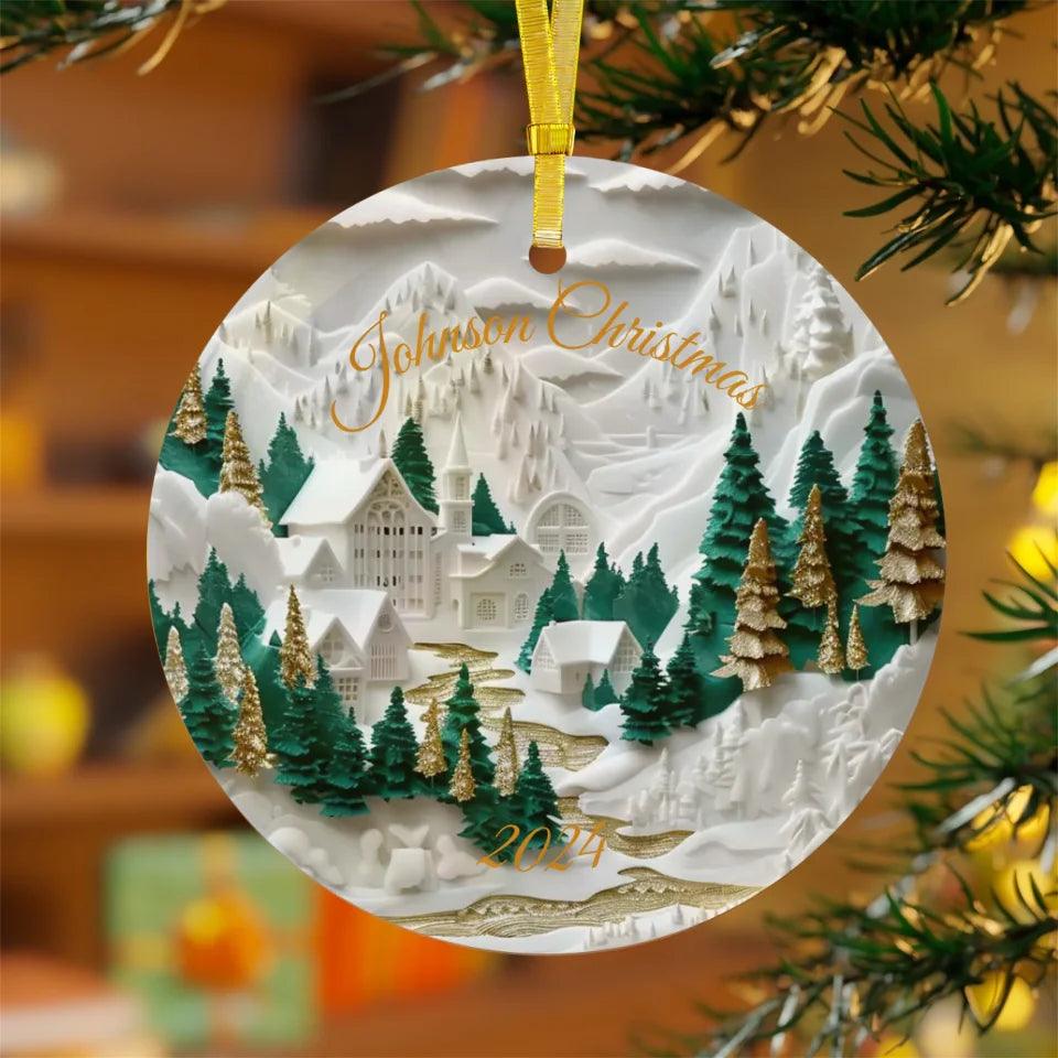 Custom 3D Red and Green Christmas Ornament - ARTFULANE