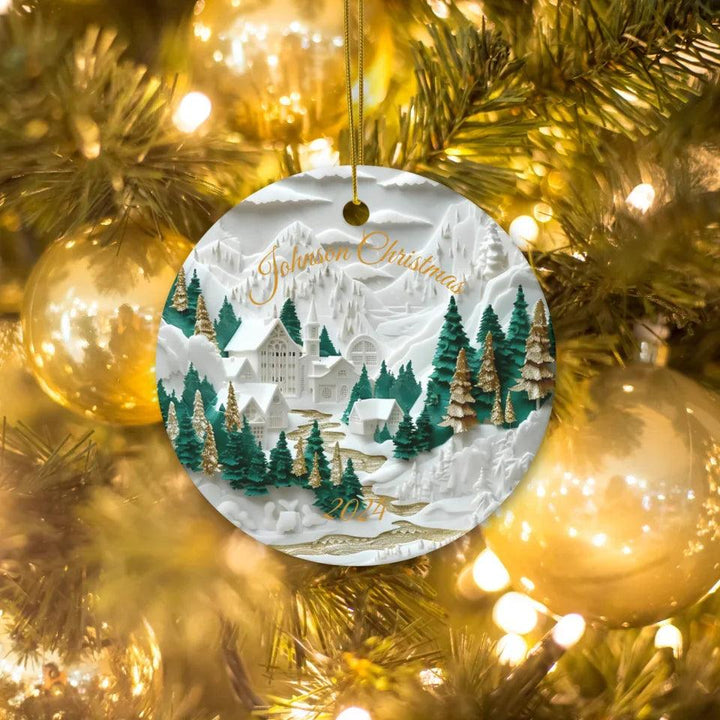 Custom 3D Red and Green Christmas Ornament - ARTFULANE