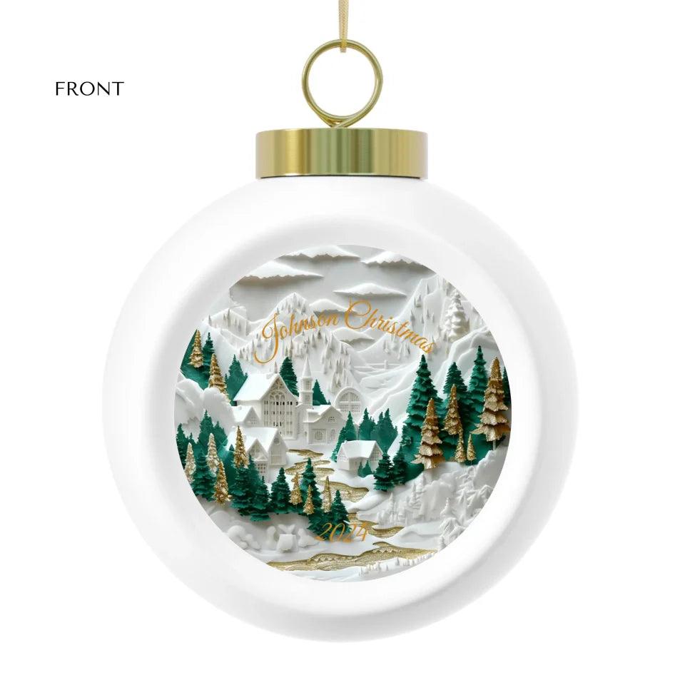 Custom 3D Red and Green Christmas Ornament - ARTFULANE