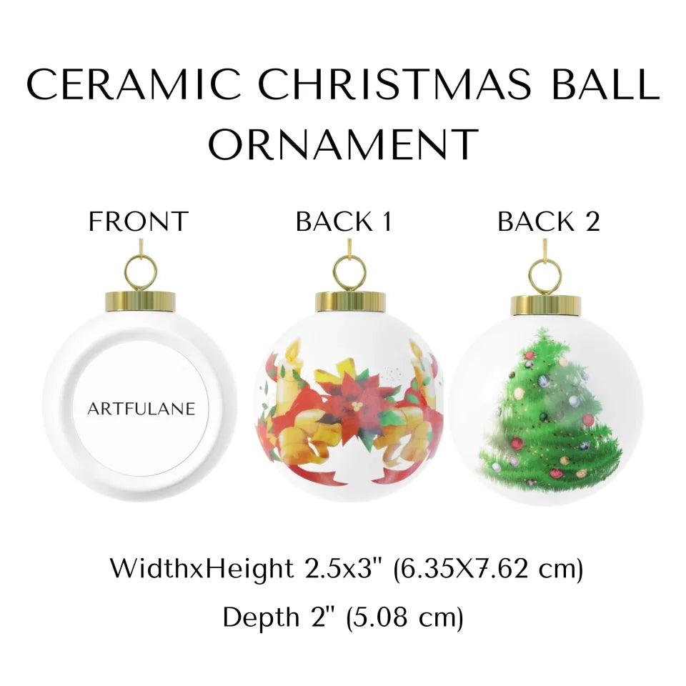 Custom 3D Red and Green Christmas Ornament - ARTFULANE