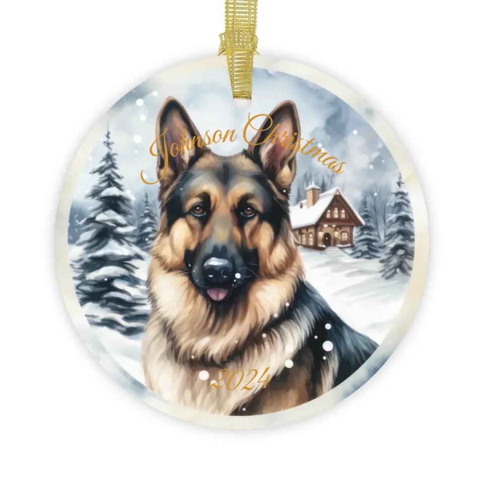 Custom Watercolor Dog Christmas Ornament - ARTFULANE