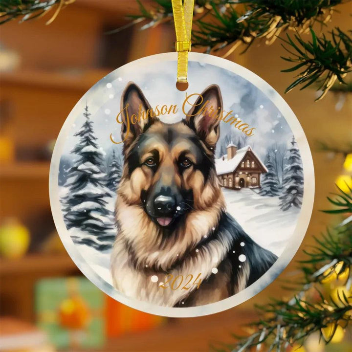 Custom Watercolor Dog Christmas Ornament - ARTFULANE