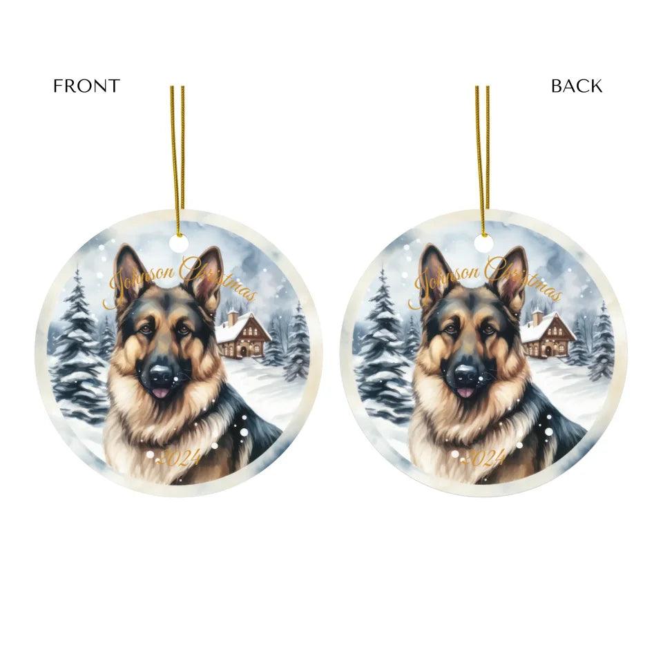 Custom Watercolor Dog Christmas Ornament - ARTFULANE