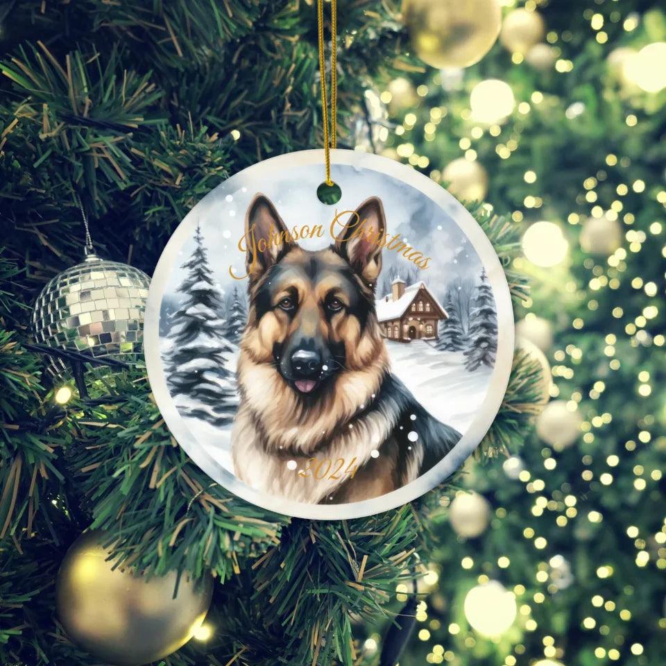 Custom Watercolor Dog Christmas Ornament - ARTFULANE