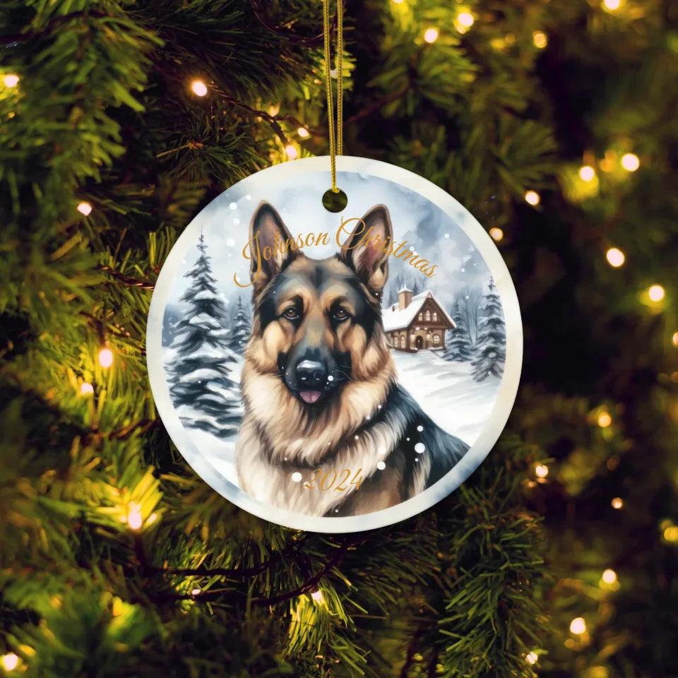 Custom Watercolor Dog Christmas Ornament - ARTFULANE