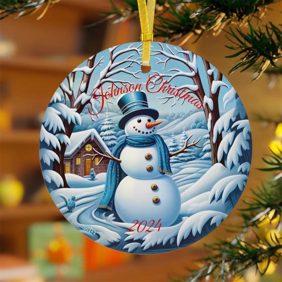 Custom 3D Snowman Christmas Ornament - ARTFULANE