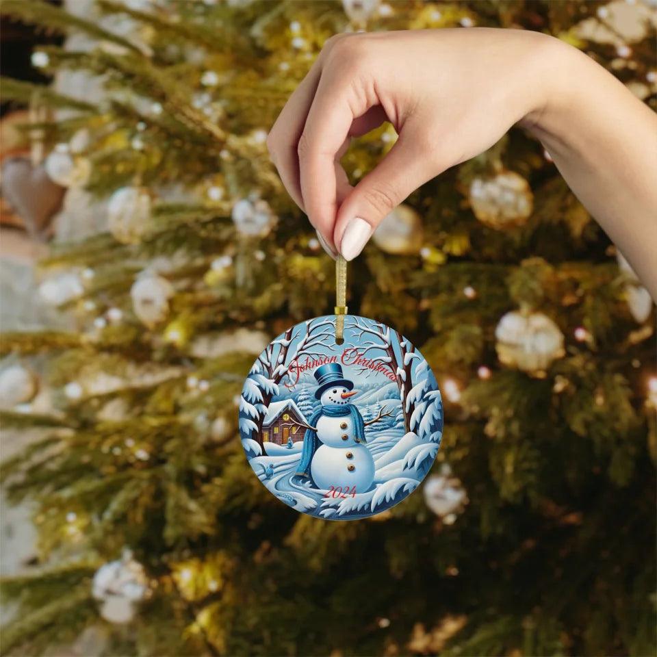 Custom 3D Snowman Christmas Ornament - ARTFULANE