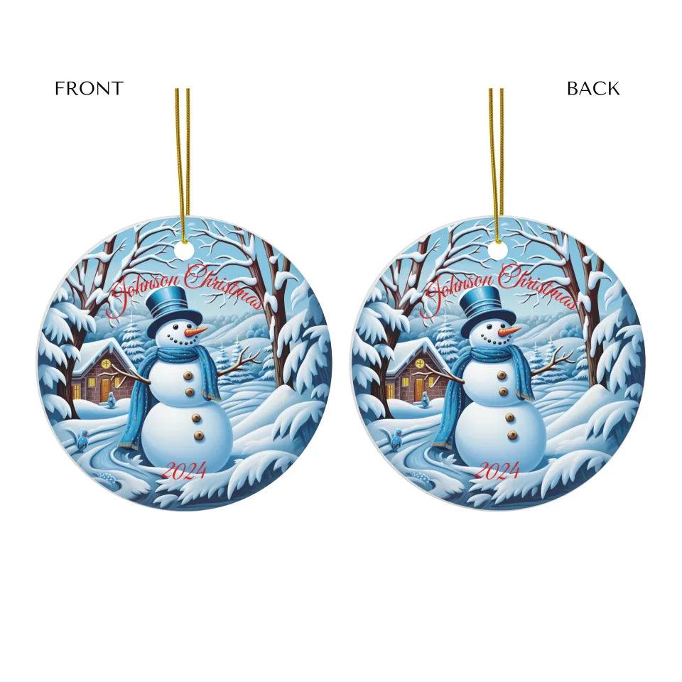 Custom 3D Snowman Christmas Ornament - ARTFULANE