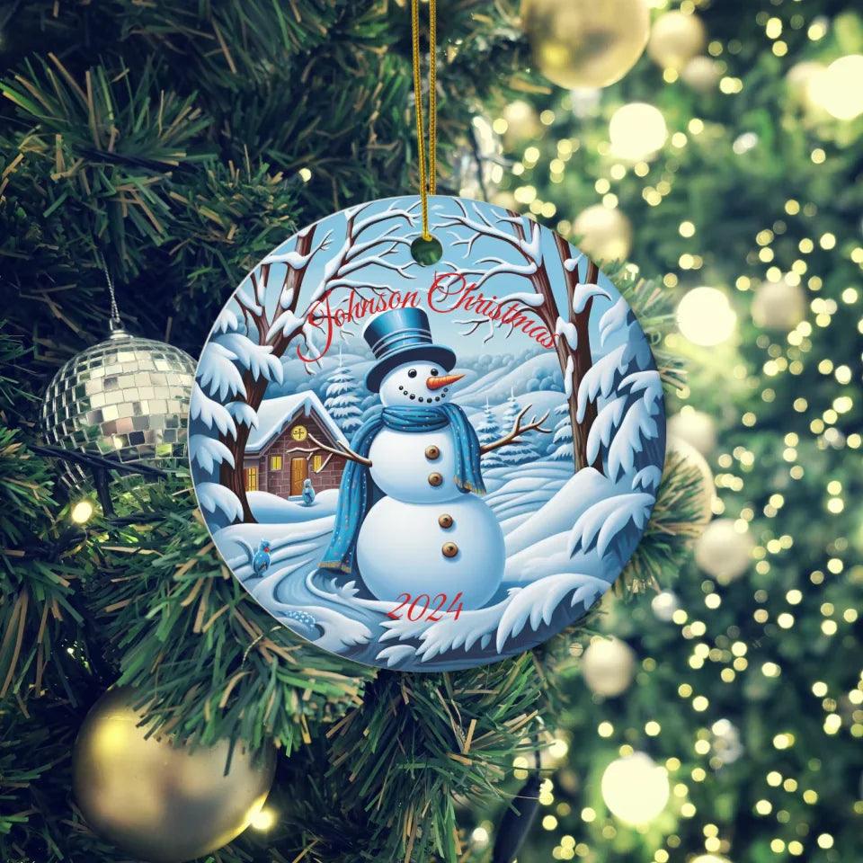 Custom 3D Snowman Christmas Ornament - ARTFULANE