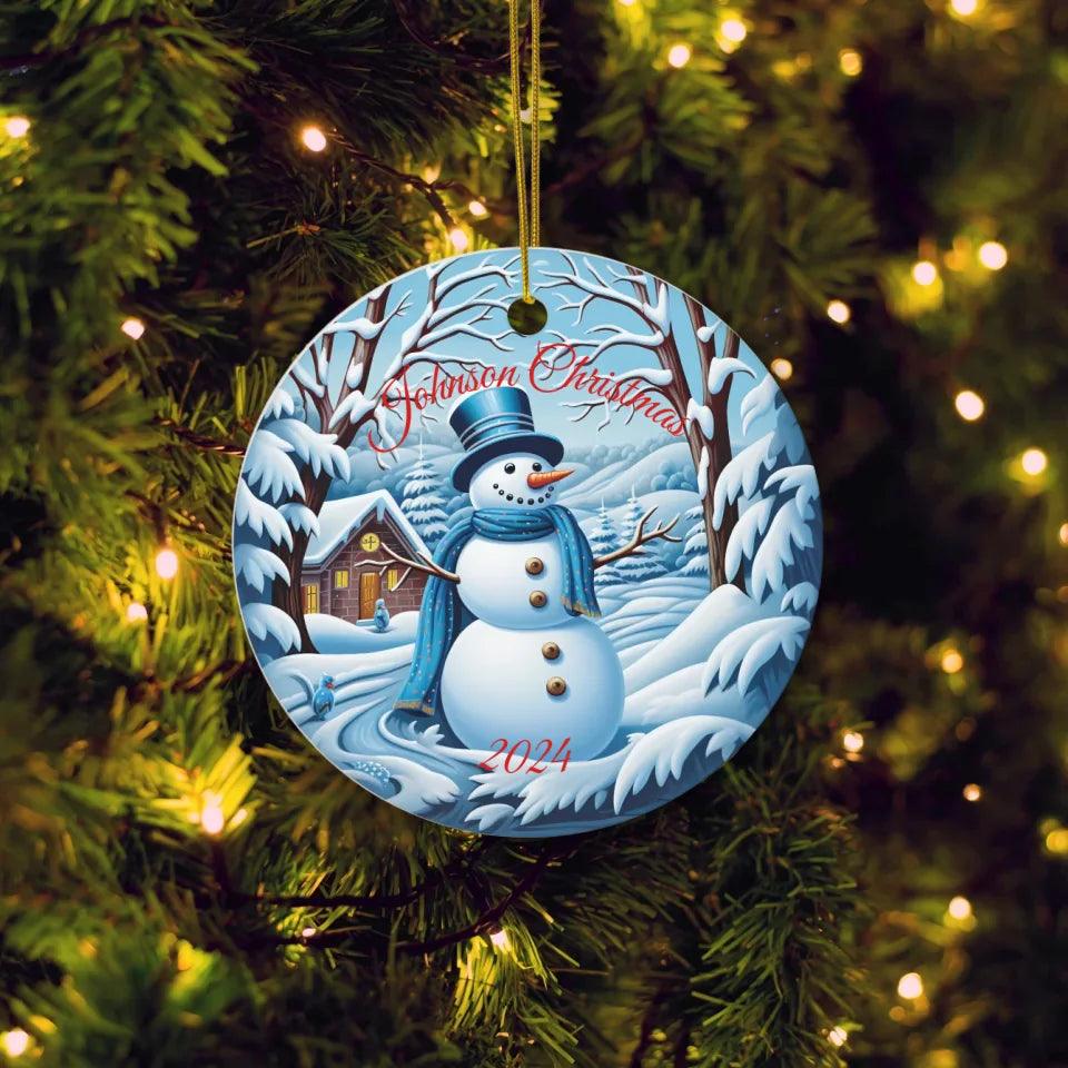 Custom 3D Snowman Christmas Ornament - ARTFULANE