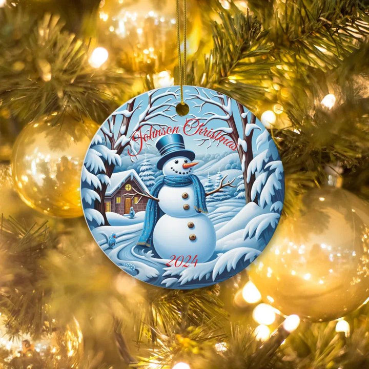 Custom 3D Snowman Christmas Ornament - ARTFULANE